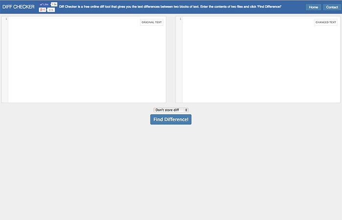 Online diff tool