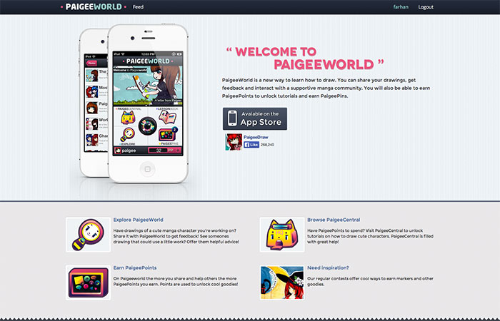 Paigeeworld - Social network for manga artists